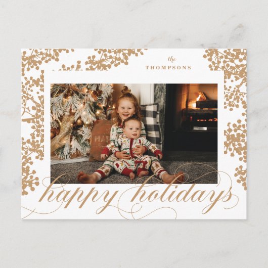 Briefkaart voor Prettige feestdagen van het script (Voorkant)