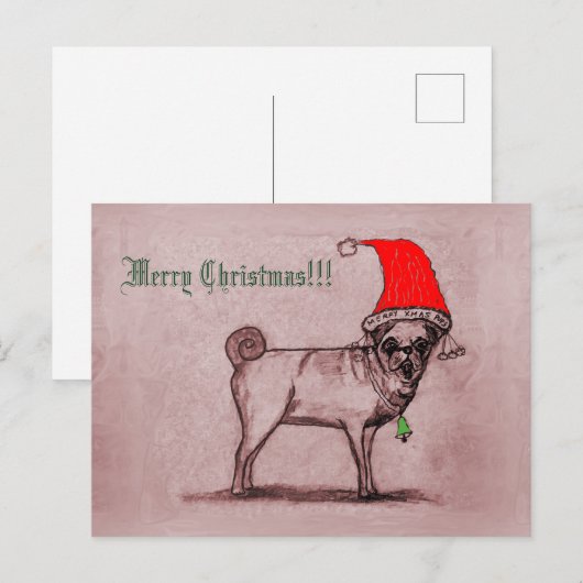 Briefkaart voor prettige kerstbeker (Voorkant / Achterkant)