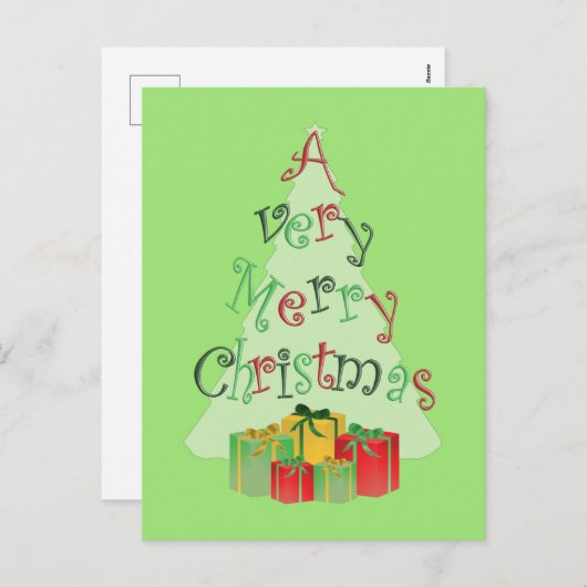 Briefkaart voor prettige kerstbomen (Voorkant / Achterkant)