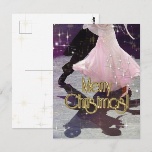 Briefkaart voor prettige kerstdansers (Voorkant / Achterkant)