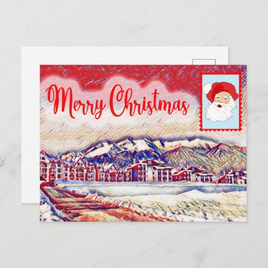 Briefkaart voor prettige kerstfeestdagen (Voorkant / Achterkant)