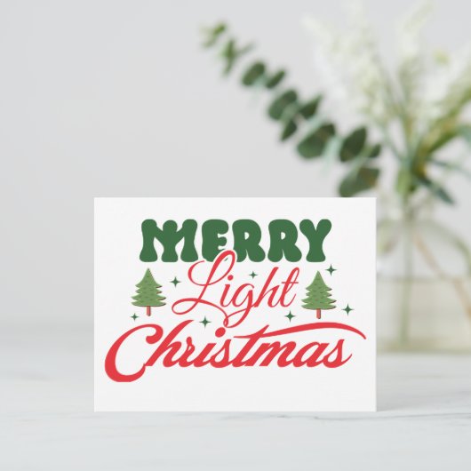 Briefkaart voor prettige kerstfeestdagen (Staand voorkant)