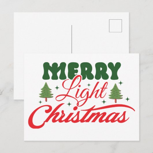 Briefkaart voor prettige kerstfeestdagen (Voorkant / Achterkant)