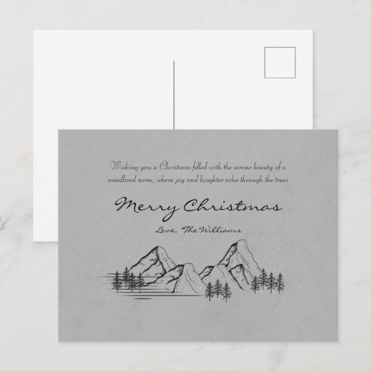 Briefkaart voor prettige kerstfeestdagen (Voorkant / Achterkant)