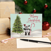 Briefkaart voor prettige kerstfeestdagen in Panda