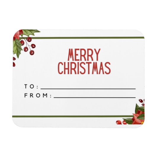 Briefkaart voor prettige kerstfeestdagen magneet (Horizontaal)