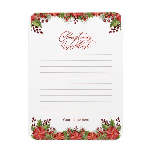 Briefkaart voor prettige kerstfeestdagen magneet (Verticaal)