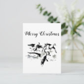 Briefkaart voor prettige kerstjagers (Staand voorkant)