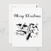 Briefkaart voor prettige kerstjagers (Voorkant / Achterkant)