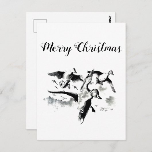 Briefkaart voor prettige kerstjagers (Voorkant / Achterkant)