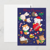 Briefkaart voor prettige kerstkalveren (Voorkant / Achterkant)