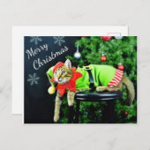 Briefkaart voor prettige kerstkat (Voorkant / Achterkant)