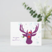 Briefkaart voor prettige kerstrendieren (Staand voorkant)