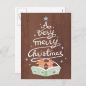 Briefkaart voor prettige kersttypografie (Voorkant / Achterkant)