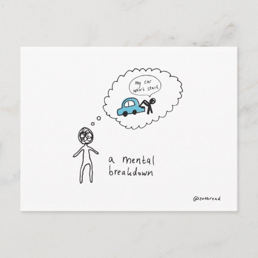 briefkaart voor psychische afbraak (Voorkant)