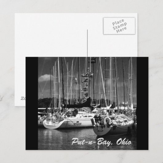 Briefkaart voor Putn Bay Black & White-fotografisc (Voorkant / Achterkant)