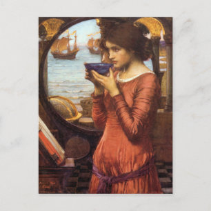 Briefkaart vóór Raphaelite van bestemming door J W