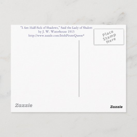 Briefkaart voor Raphaelite van John William Waterh (Achterkant)