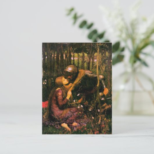 Briefkaart voor Raphaelite van John William Waterh (Staand voorkant)