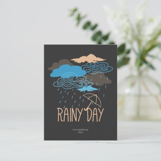 Briefkaart voor regenachtige dag (Staand voorkant)