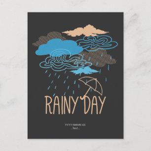 Briefkaart voor regenachtige dag
