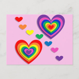 Briefkaart voor regenboogharten