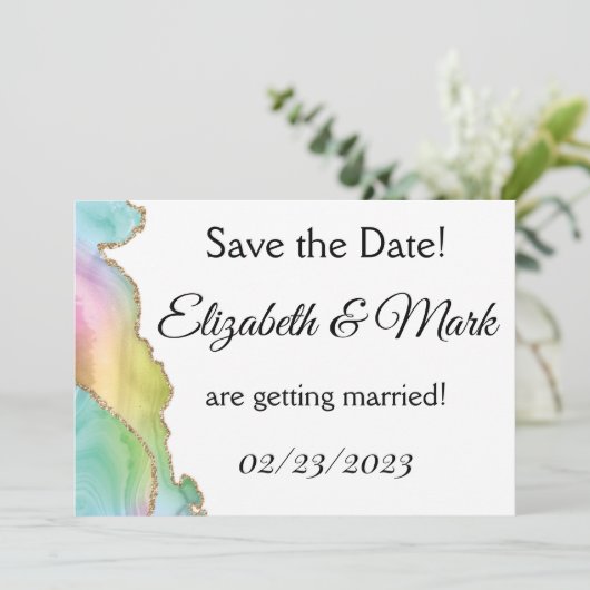 Briefkaart voor regenboogmarmer (Staand voorkant)