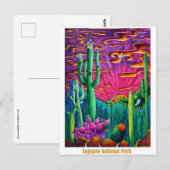 Briefkaart voor reiskunst in het nationaal park Sa (Voorkant / Achterkant)