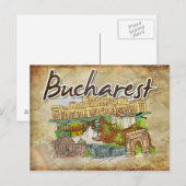 Briefkaart voor reizen in Boekarest (Voorkant / Achterkant)