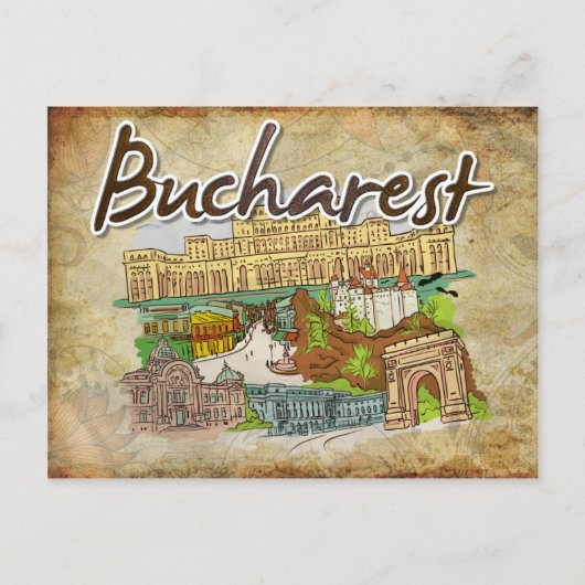Briefkaart voor reizen in Boekarest (Voorkant)