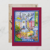 Briefkaart voor reizen in Europa (Voorkant / Achterkant)