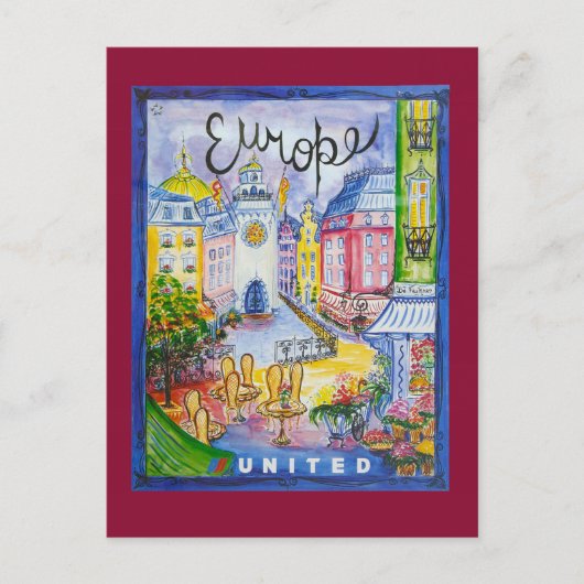 Briefkaart voor reizen in Europa (Voorkant)