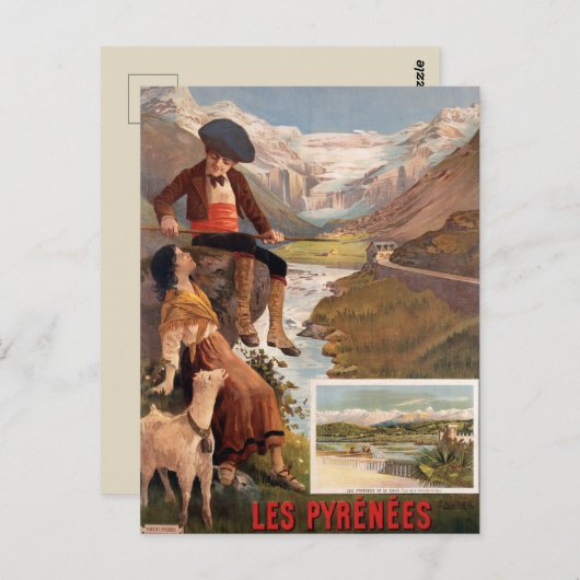 Briefkaart voor reizen in Frankrijk (Voorkant / Achterkant)