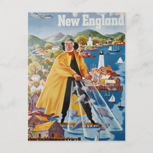 Briefkaart voor reizen in New England