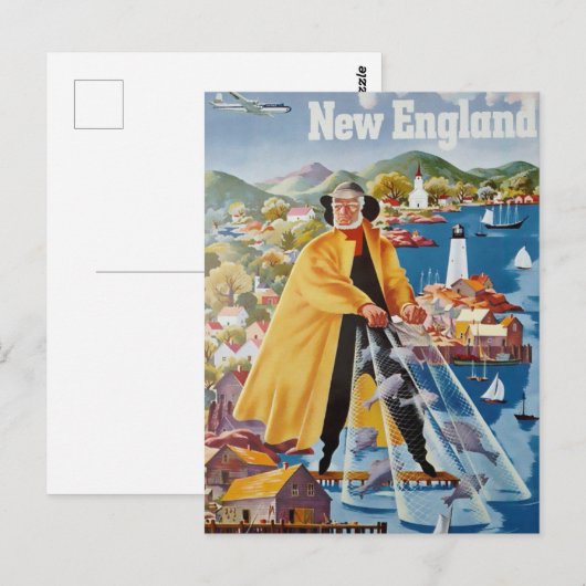 Briefkaart voor reizen in New England (Voorkant / Achterkant)