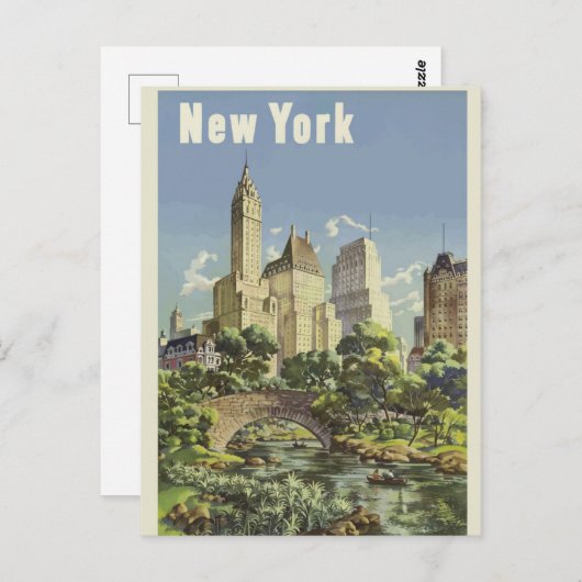  Briefkaart voor reizen in New York (Voorkant / Achterkant)