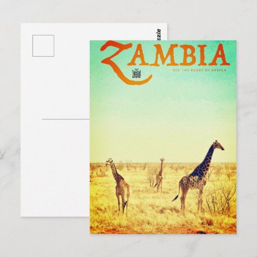  Briefkaart voor reizen in Zambia (Voorkant / Achterkant)