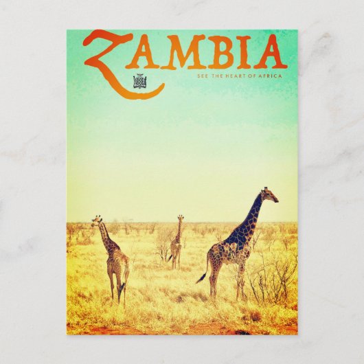  Briefkaart voor reizen in Zambia (Voorkant)