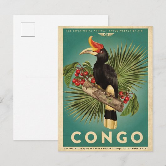  Briefkaart voor reizen naar Afrika (Voorkant / Achterkant)