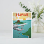 Briefkaart voor reizen naar Hawaii Vintage (Staand voorkant)
