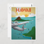 Briefkaart voor reizen naar Hawaii Vintage (Voorkant / Achterkant)