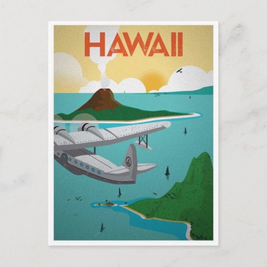 Briefkaart voor reizen naar Hawaii Vintage (Voorkant)