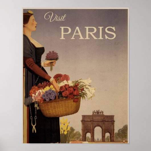 Briefkaart voor reizen te Parijs Poster (Voorkant)