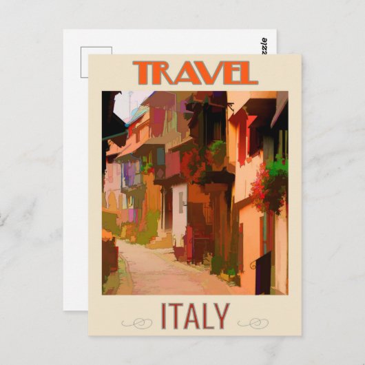 Briefkaart voor reizen tussen woningen in Italië (Voorkant / Achterkant)