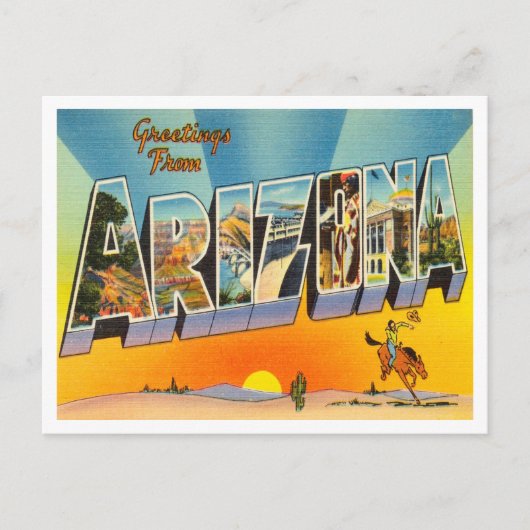 Briefkaart voor reizen van Arizona Vintage (Voorkant)