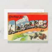 Briefkaart voor reizen van Arkansas Vintage (Voorkant / Achterkant)