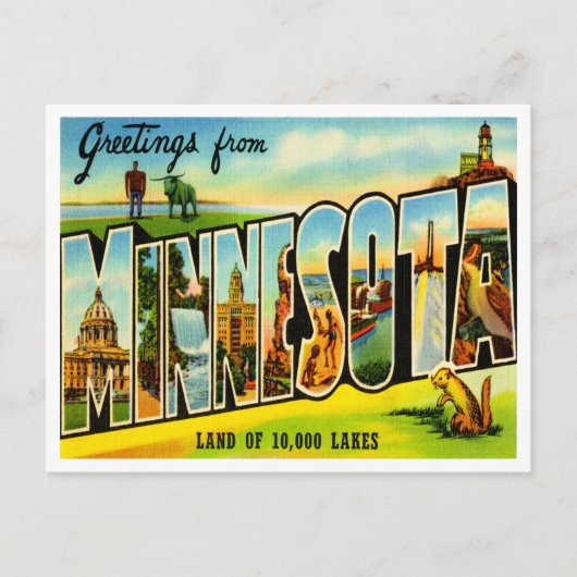 Briefkaart voor reizen van de Minnesota (Voorkant)