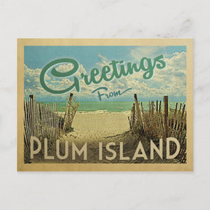 Briefkaart voor reizen van het eiland Plum Island