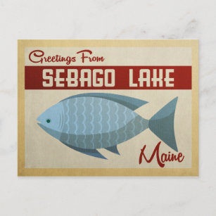 Briefkaart voor reizen van het Maine Fish Vintage-