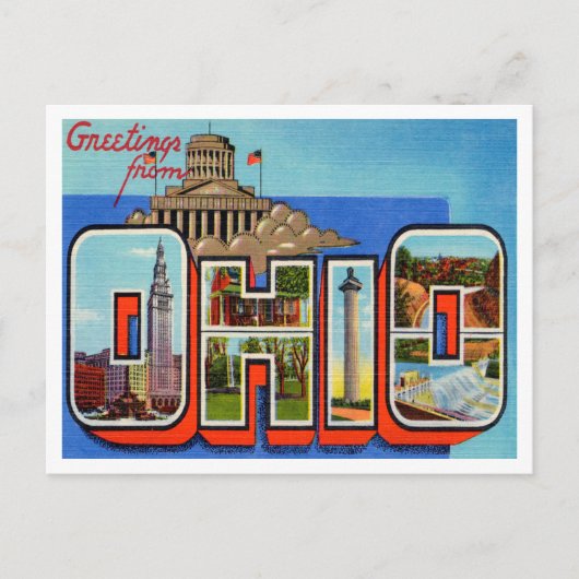 Briefkaart voor reizen van Ohio Vintage (Voorkant)
